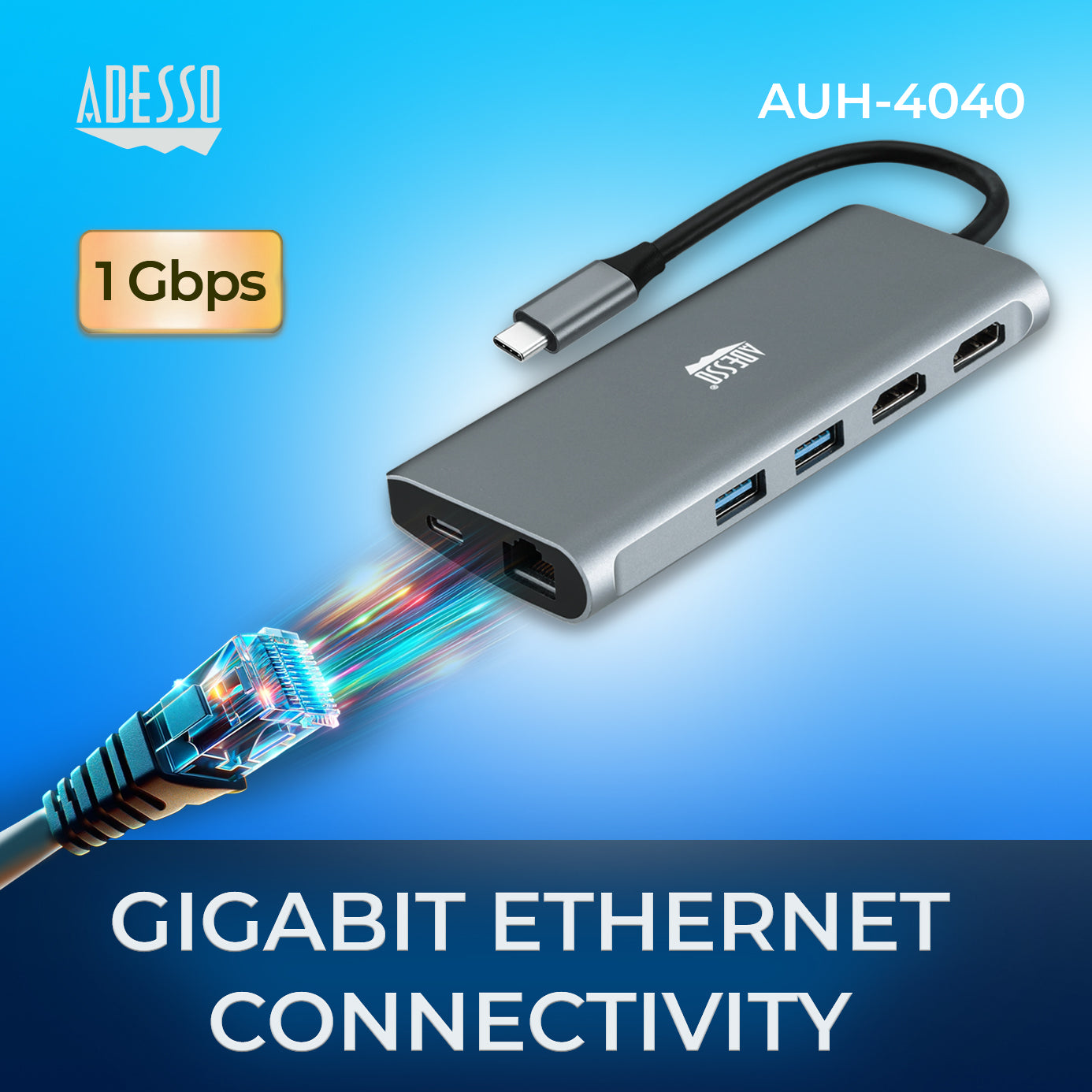 Adesso AUH-4040 9-in-1 USB-C Docking Station for Education