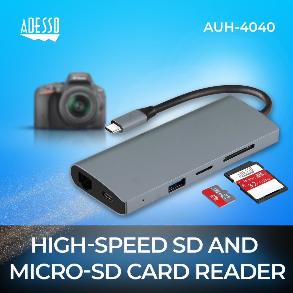 Adesso AUH-4040 9-in-1 USB-C Docking Station for Education