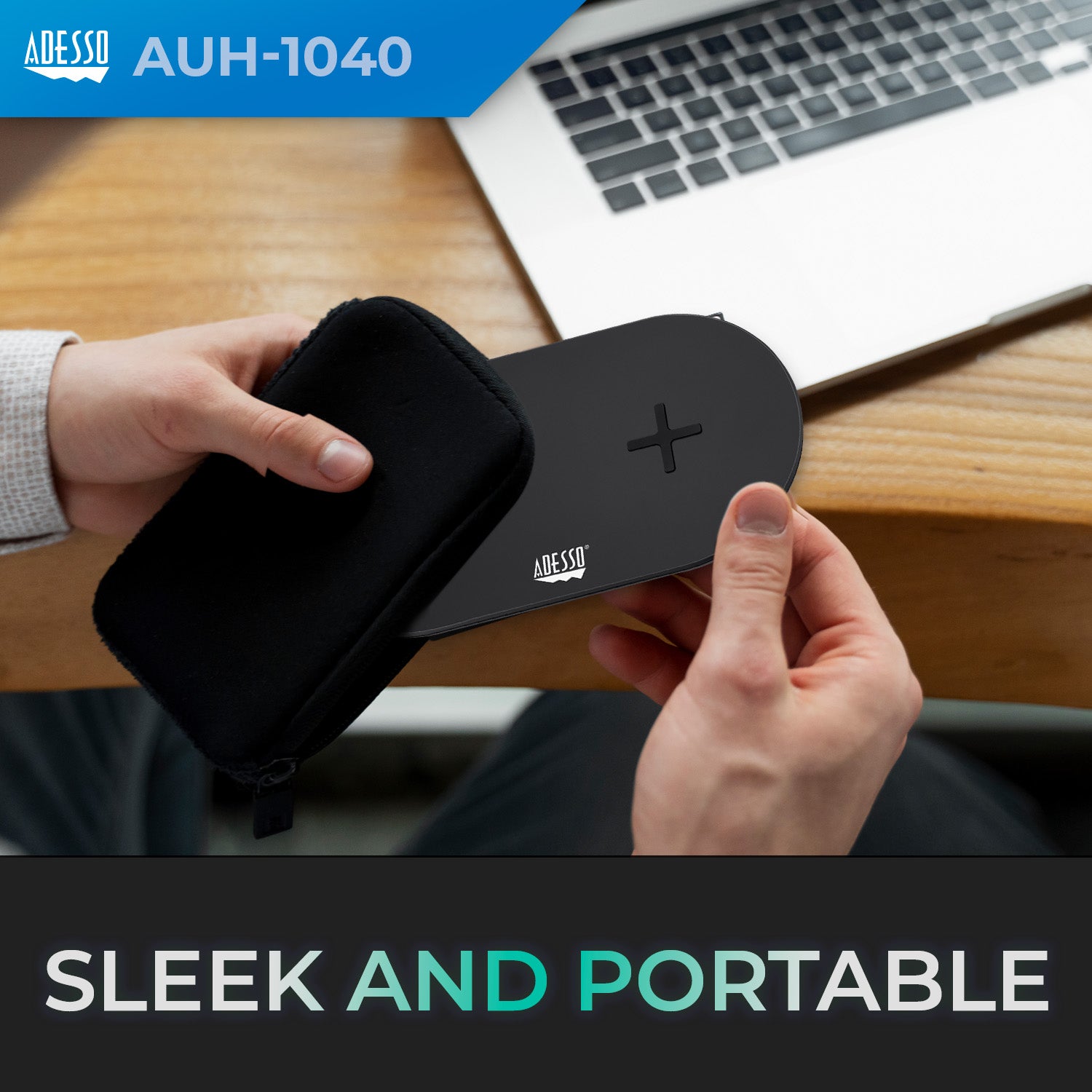 Adesso AUH-1040 Dual 15W Qi Wireless Charging Pad