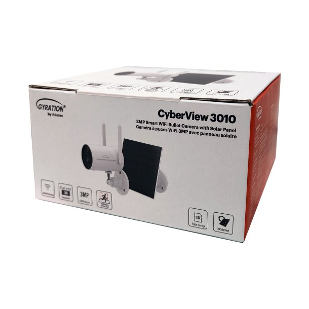 GYRATION Cyberview 3010 3MP Solar-Powered Outdoor WiFi Security Camera