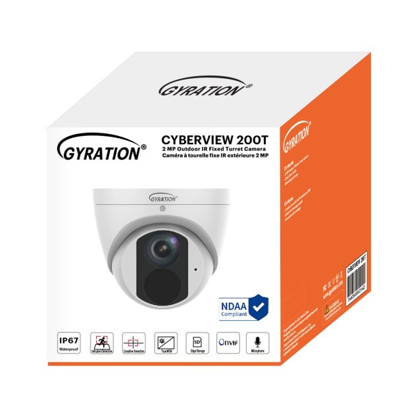 Gyration 2MP HD IR Turret Network Camera with WDR & PoE