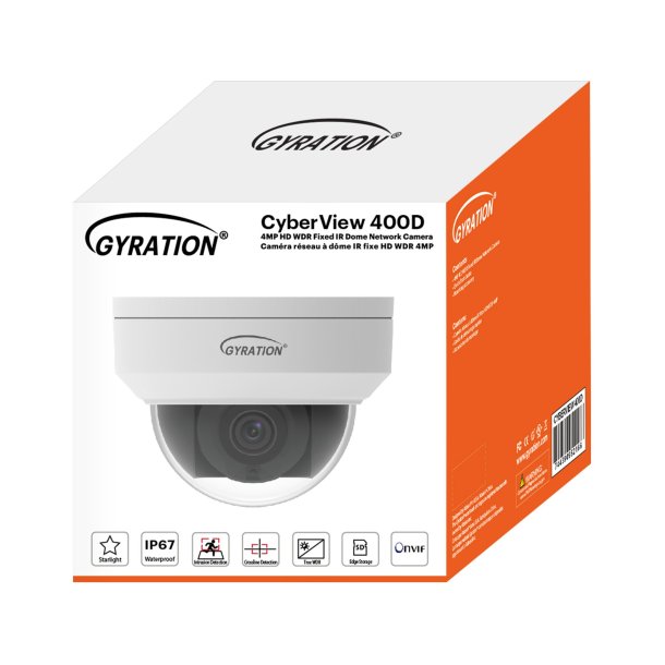 Gyration 4MP PoE Outdoor Dome Security Camera with WDR & Smart IR