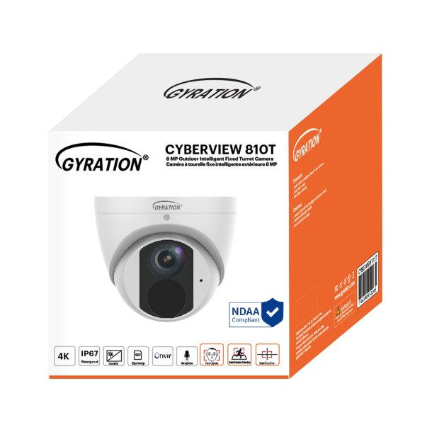 Gyration 8MP Outdoor Intelligent Deterrence Turret Camera
