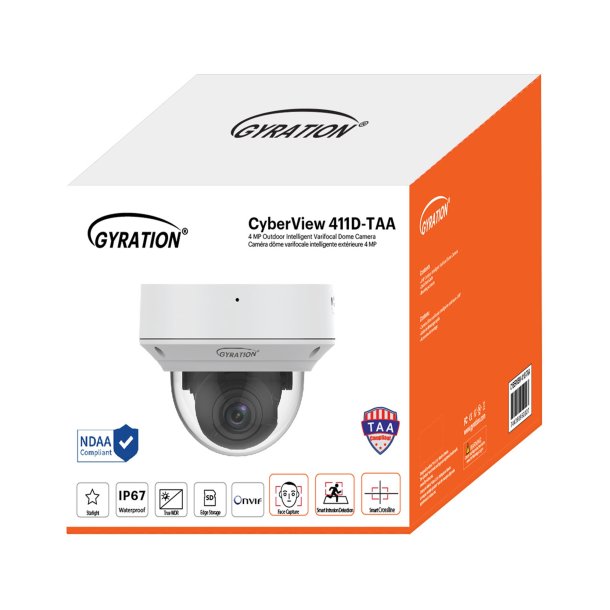 Gyration Cyberview 411D TAA 4MP Outdoor Varifocal Dome Security Camera