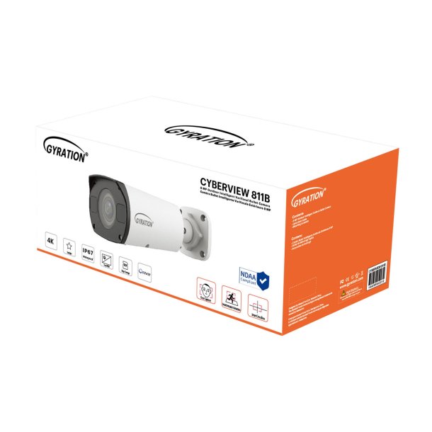 Gyration 8MP Outdoor Varifocal Bullet Security Camera for STEM & Campus Safety