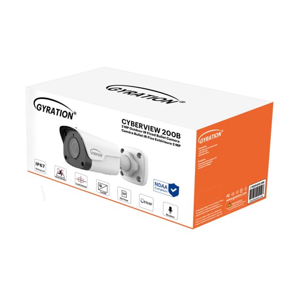 Gyration 2MP HD IR Bullet Network Camera with WDR & PoE