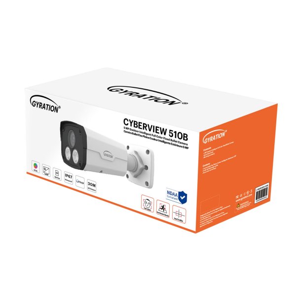 Gyration 5MP Intelligent Night View Color Bullet Security Camera