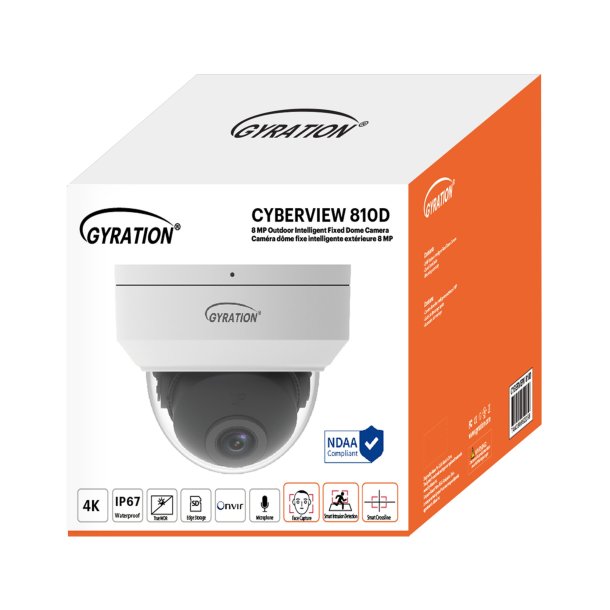 Gyration 8MP Outdoor Intelligent Deterrence Dome Camera for STEM & Campus Security