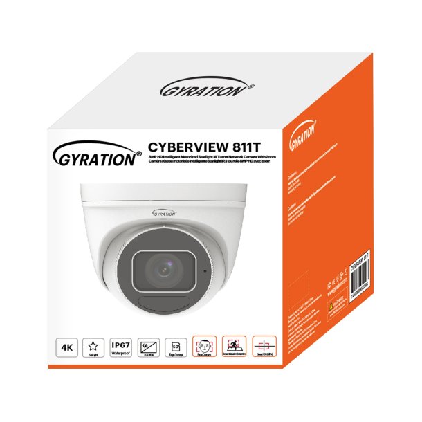 Gyration 8MP Outdoor Intelligent Varifocal Turret Camera for Schools