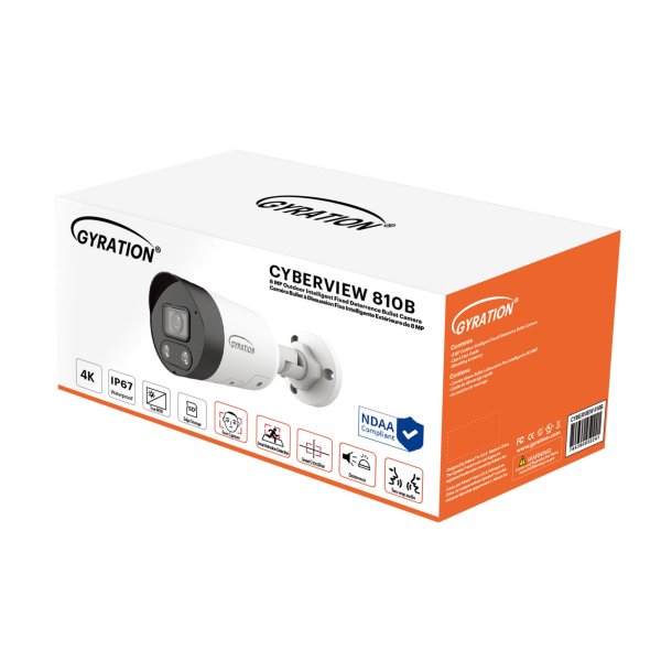 Gyration 8MP Intelligent Deterrence Bullet Security Camera
