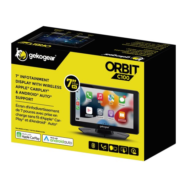 GEKO Orbit C100 7" Wireless Apple CarPlay & Android Auto Display