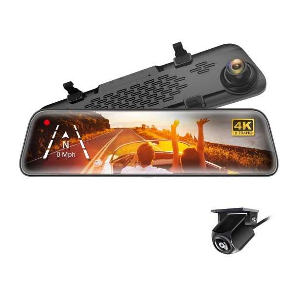 GEKOGEAR Orbit D400 11.8" 4K Rearview Mirror Dash Camera with Backup Camera