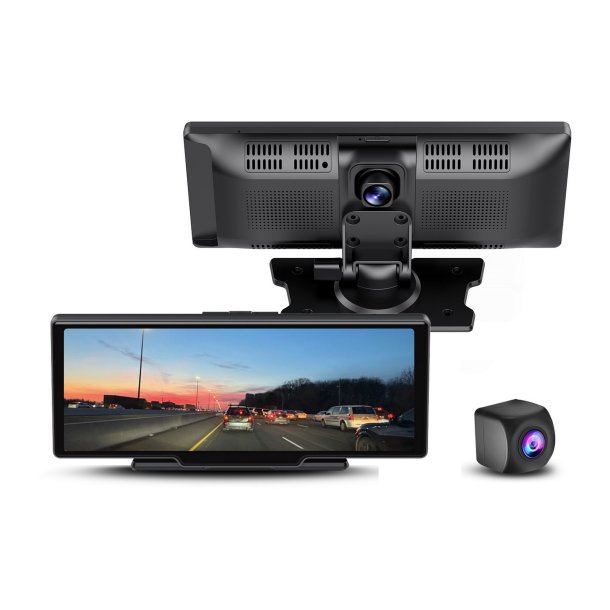 GekoGear Orbit C120 10.26" Wireless CarPlay & Android Auto Display with Dual Dash Cameras