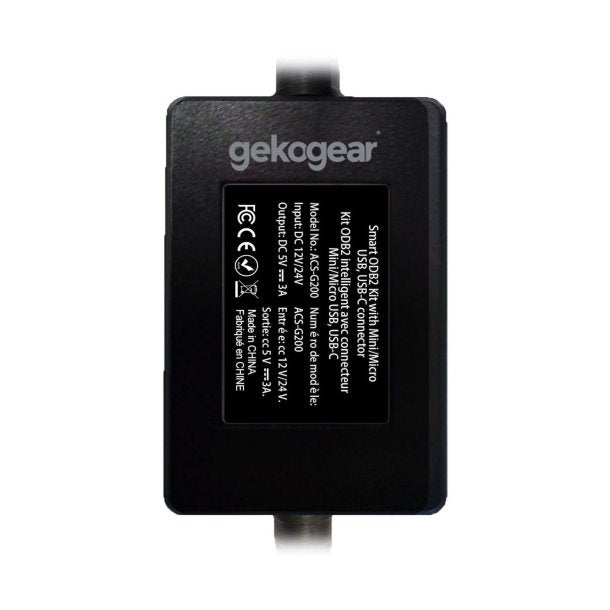 Adesso GekoGear Smart OBD2 Hardwire Kit for Dash Cams