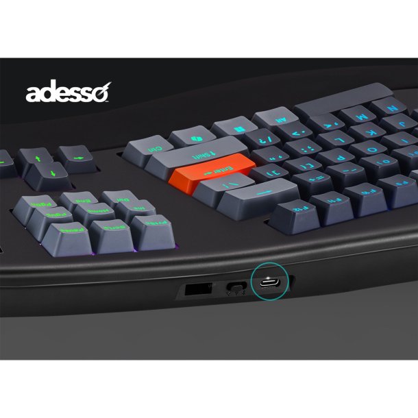 Adesso EasyTouch 1500 Large Print Ergonomic Mechanical Keyboard
