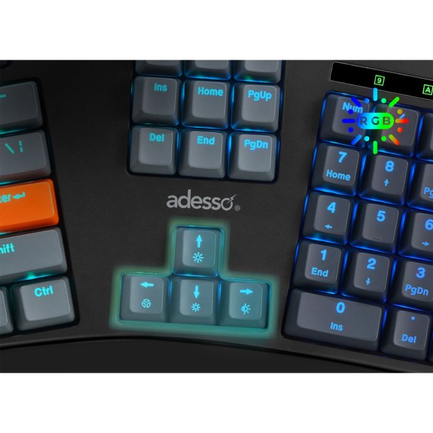 Adesso EasyTouch 1500 Large Print Ergonomic Mechanical Keyboard