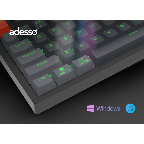 Adesso EasyTouch 1100 Multi-OS Illuminated Mechanical Keyboard with CoPilot Key