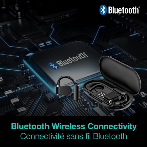 Adesso Xtream T4 Open-Ear Bluetooth Earbuds with Wireless Charging