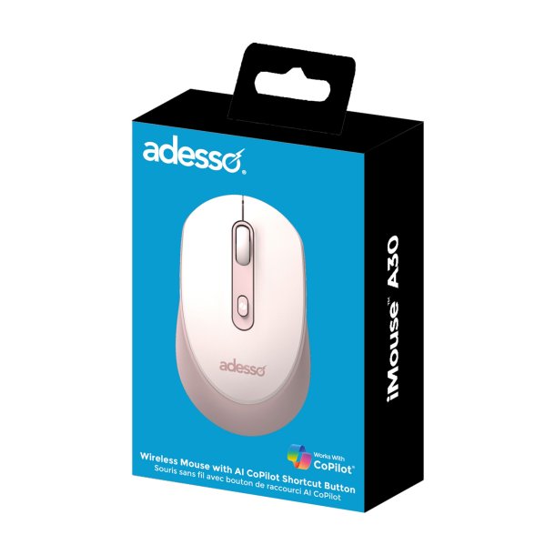 Adesso iMouse A30 Wireless AI CoPilot Mouse – Pink