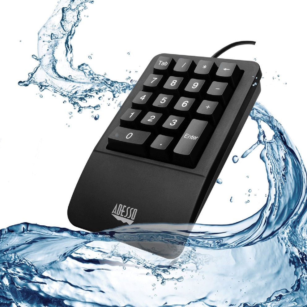 Adesso AKB-618UB Antimicrobial Waterproof USB Numeric Keypad