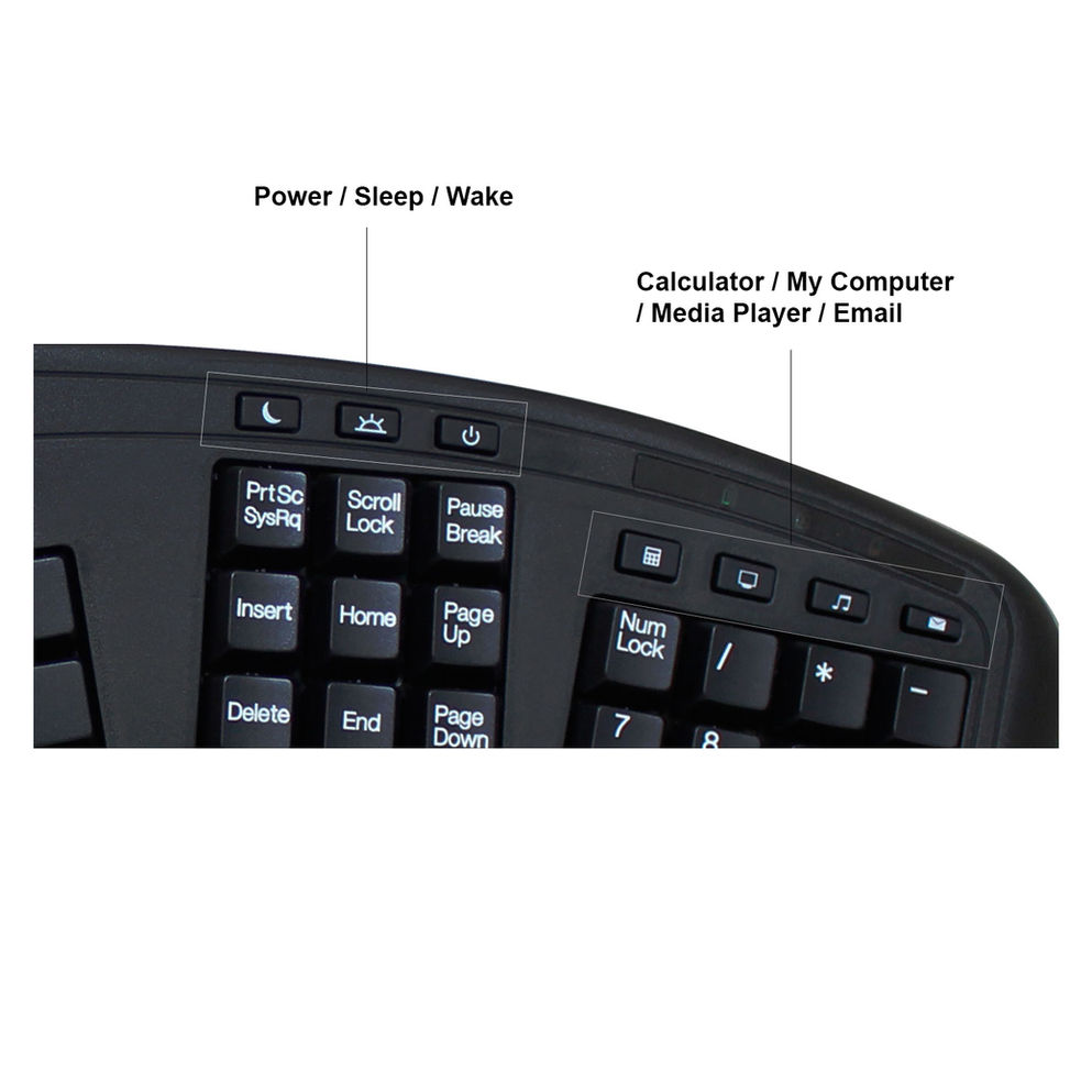 Adesso AKB-450UB Tru-Form Ergonomic Touchpad Keyboard