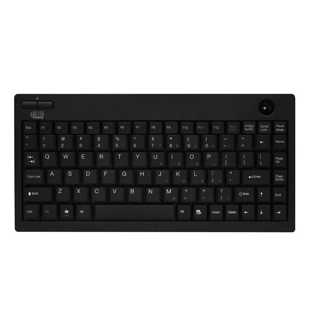 Adesso AKB-310UB Mini USB Keyboard with Integrated Trackball