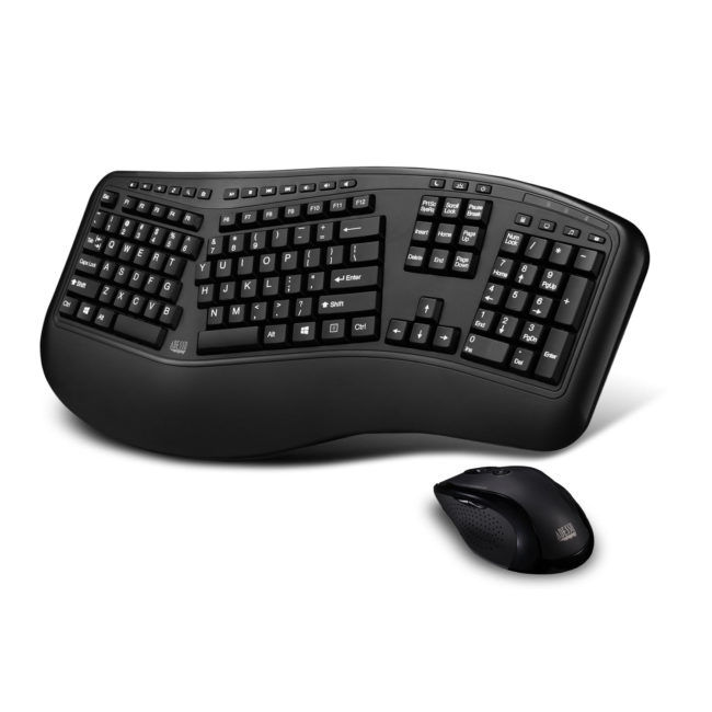 Adesso Tru-Form Media 1500 Wireless Ergonomic Keyboard & Laser Mouse Combo