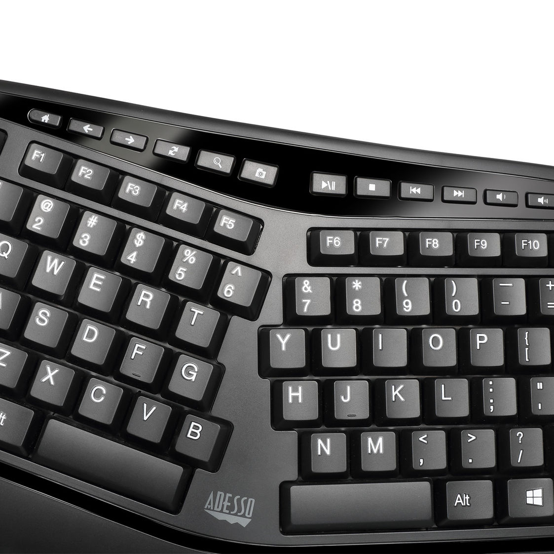 Adesso Tru-Form Media 1500 Wireless Ergonomic Keyboard & Laser Mouse Combo