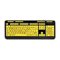 Adesso AKB-132UY Large Print Multimedia USB Keyboard – Yellow Keys