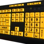 Adesso AKB-132UY Large Print Multimedia USB Keyboard – Yellow Keys