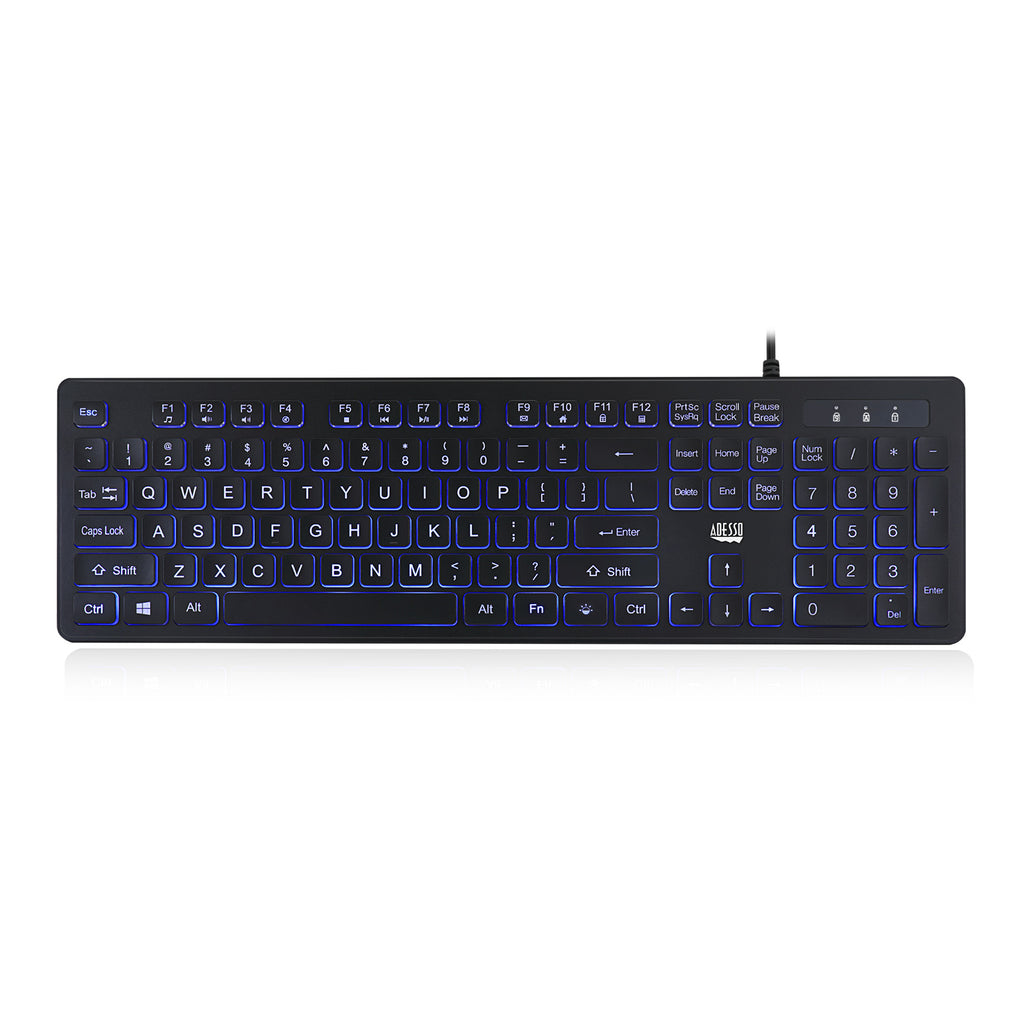 Adesso AKB-139EB Illuminated Large Print Antimicrobial Keyboard