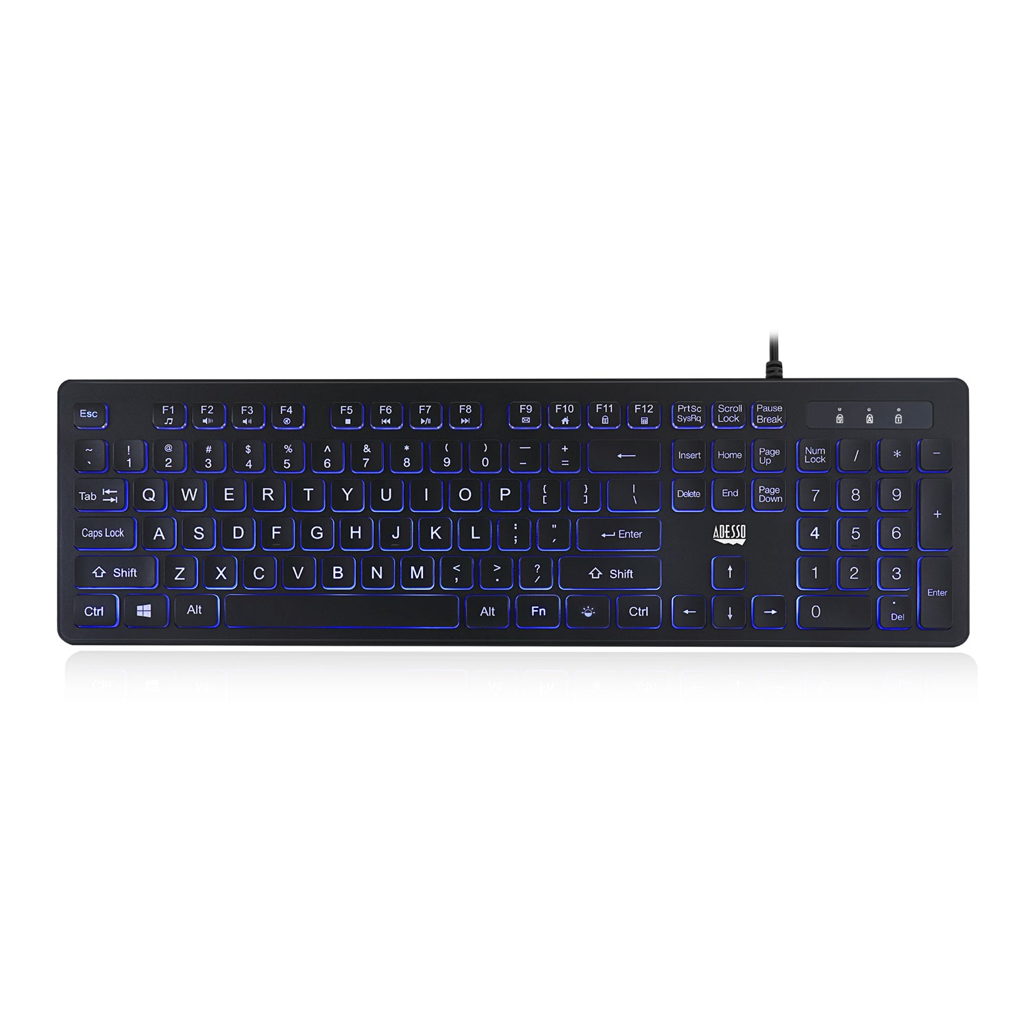 Adesso AKB-139EB Illuminated Large Print Antimicrobial Keyboard