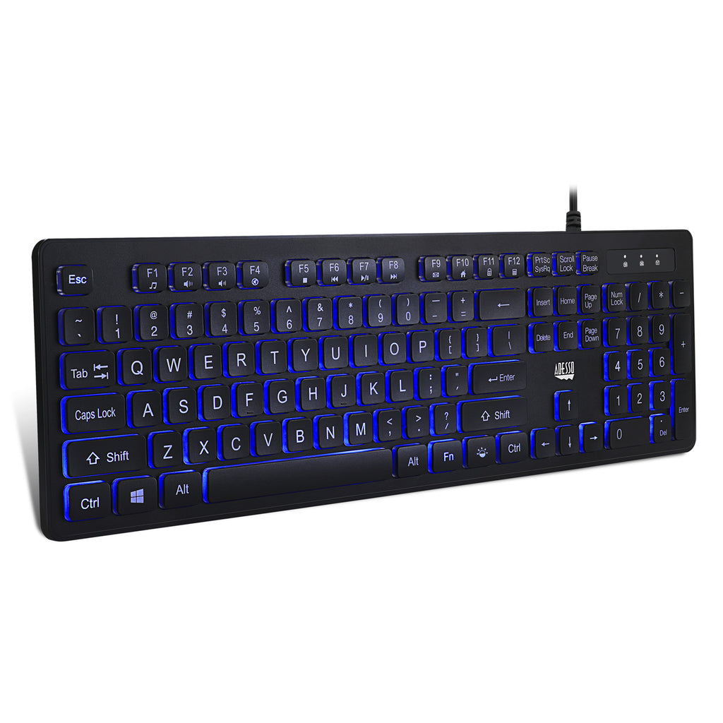 Adesso AKB-139EB Illuminated Large Print Antimicrobial Keyboard