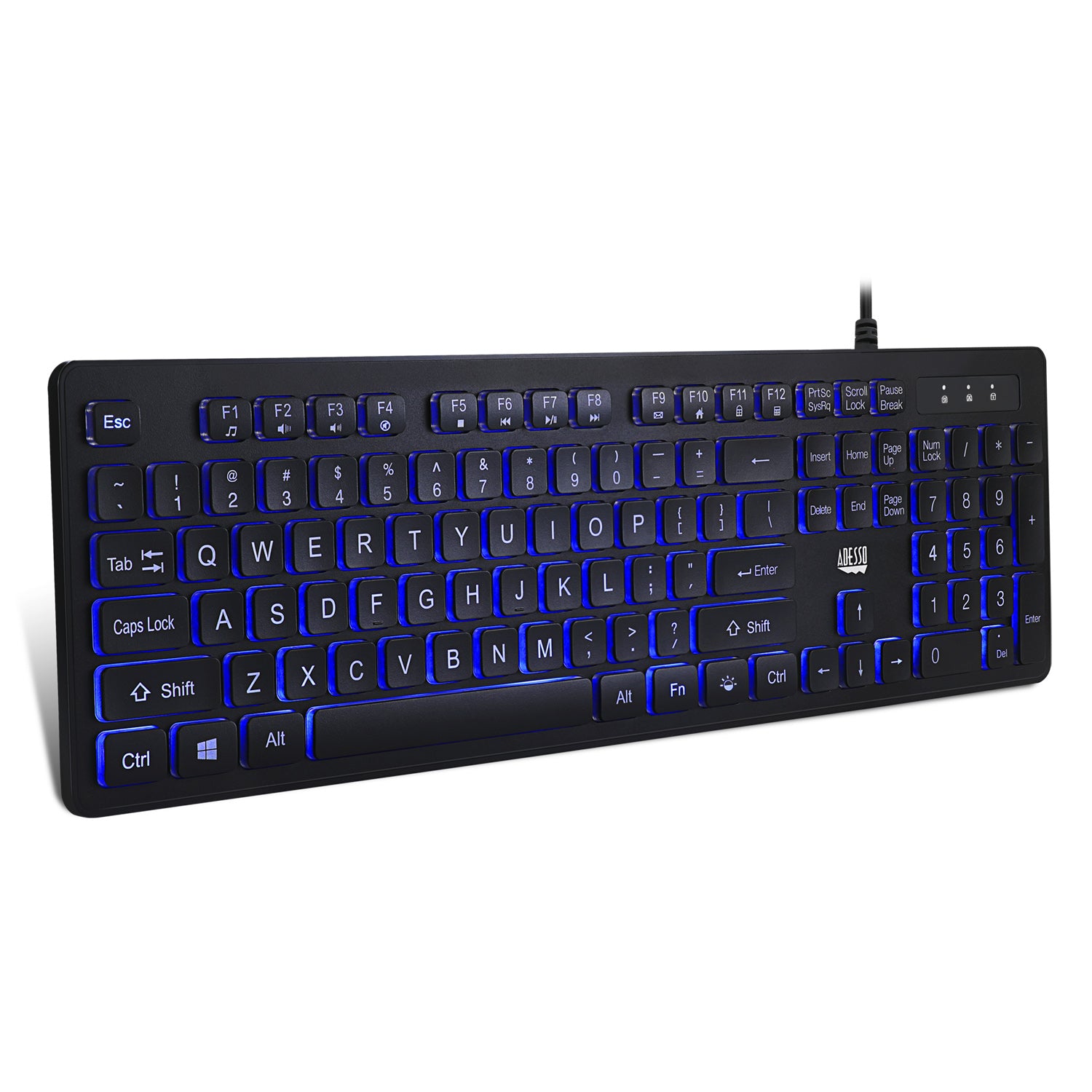 Adesso AKB-139EB Illuminated Large Print Antimicrobial Keyboard