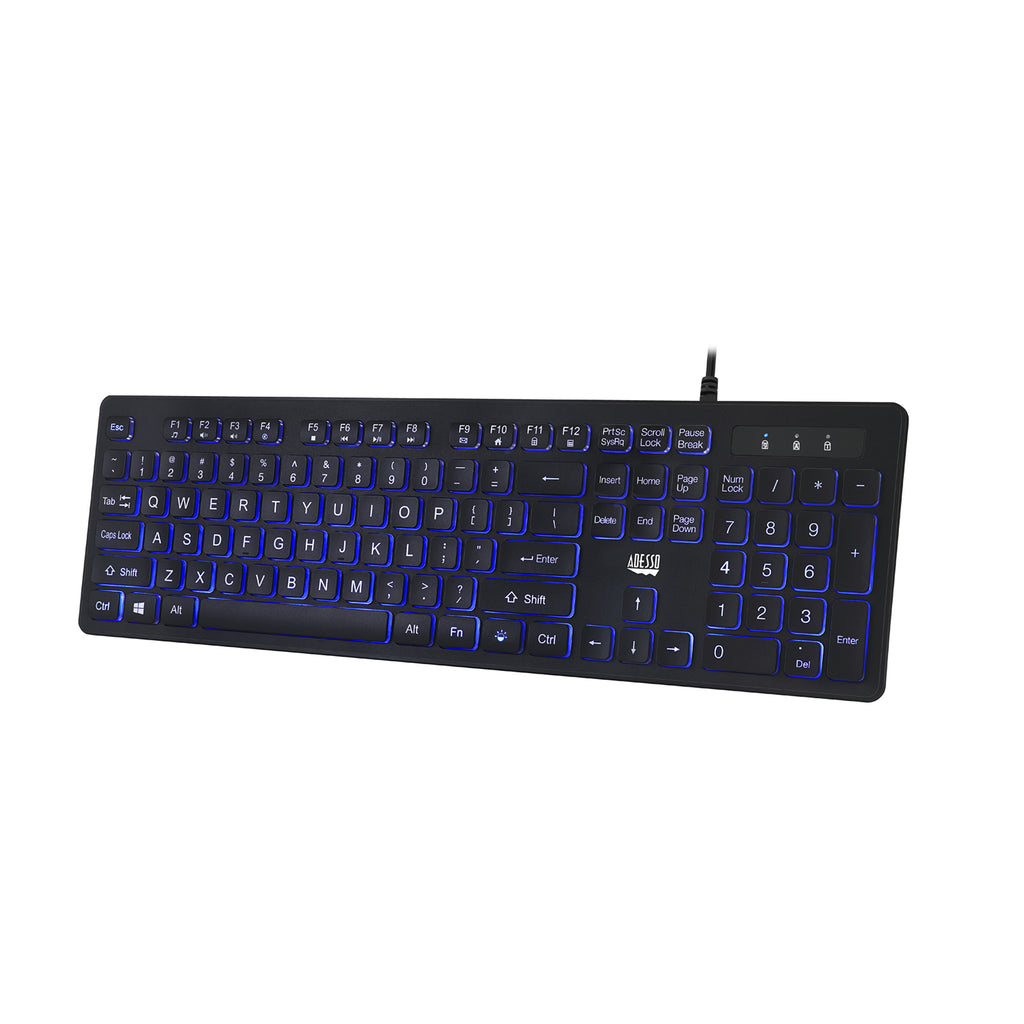 Adesso AKB-139EB Illuminated Large Print Antimicrobial Keyboard