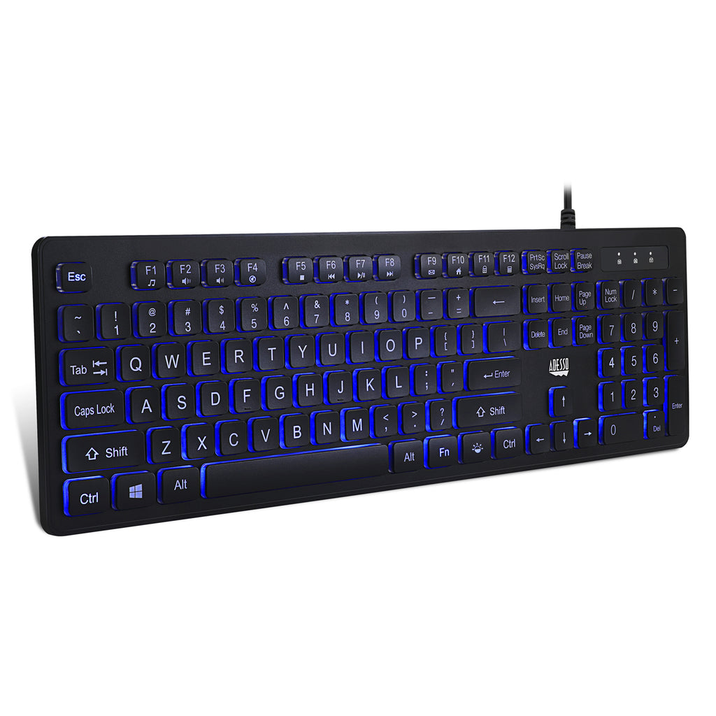 Adesso AKB-139EB Illuminated Large Print Antimicrobial Keyboard