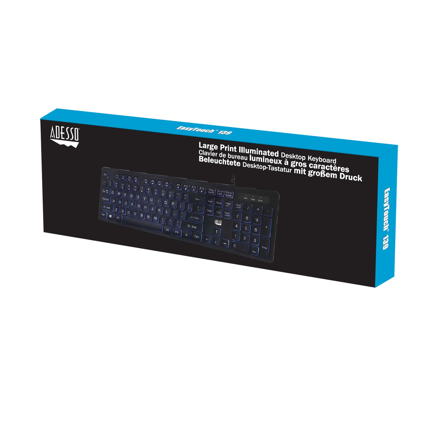 Adesso AKB-139EB Illuminated Large Print Antimicrobial Keyboard