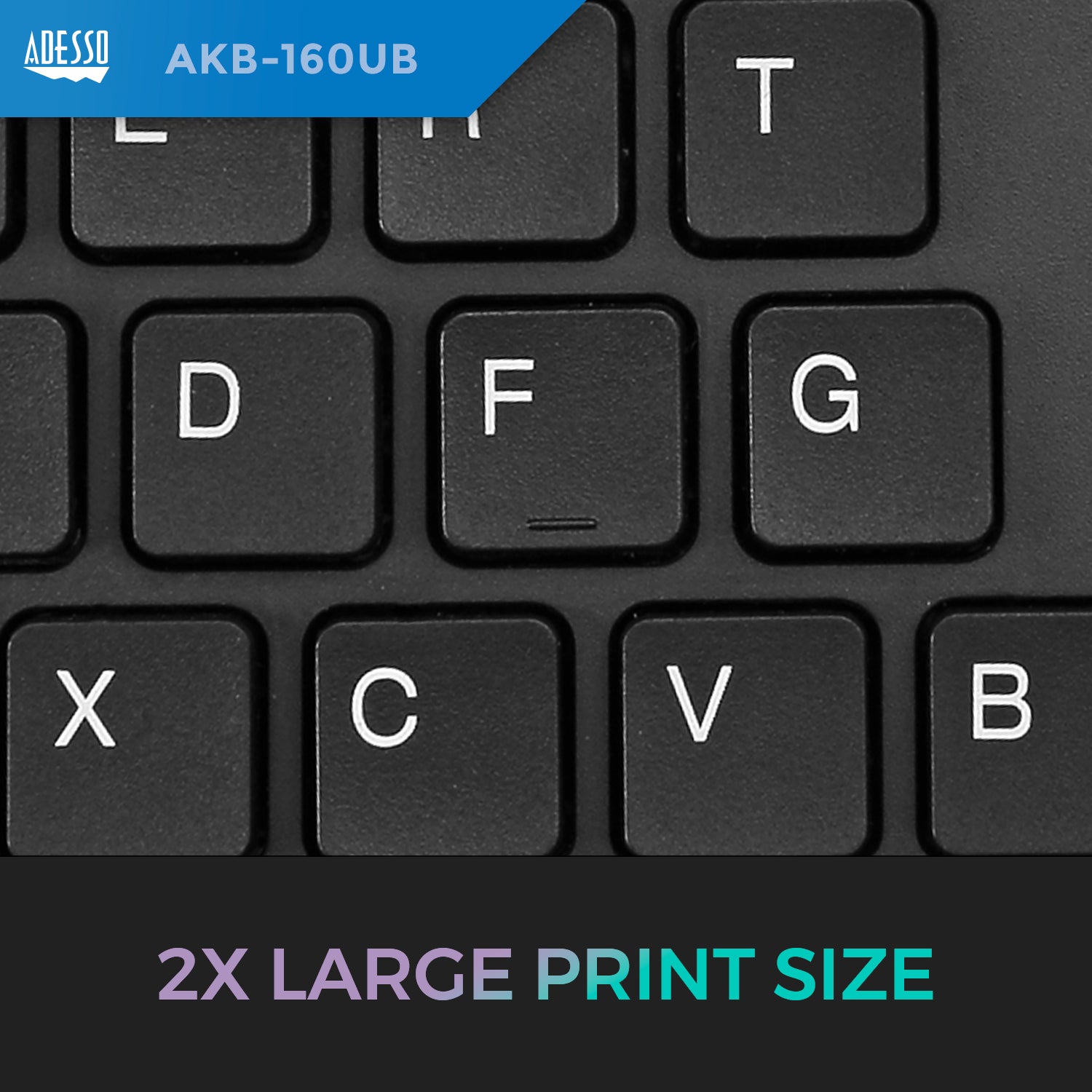 Adesso AKB-160UB Ergonomic USB Keyboard for Classrooms & Labs
