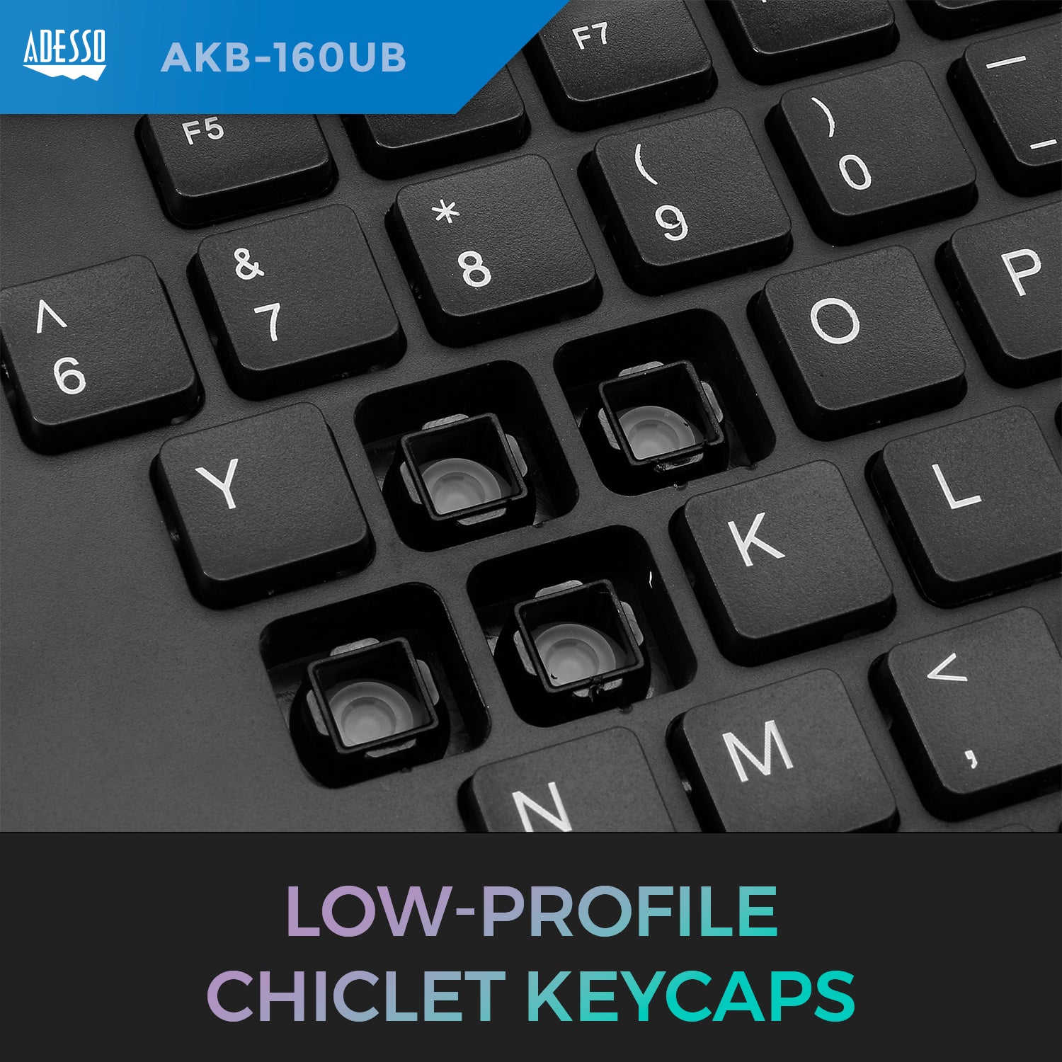 Adesso AKB-160UB Ergonomic USB Keyboard for Classrooms & Labs