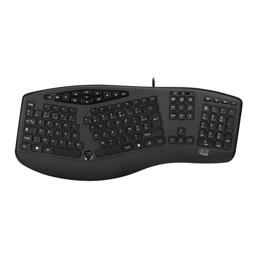 Adesso AKB-160UB Ergonomic USB Keyboard for Classrooms & Labs