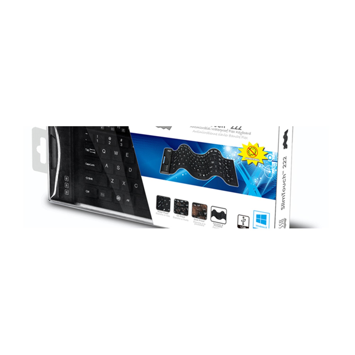 Adesso AKB-222UB Antimicrobial Waterproof Flex Keyboard