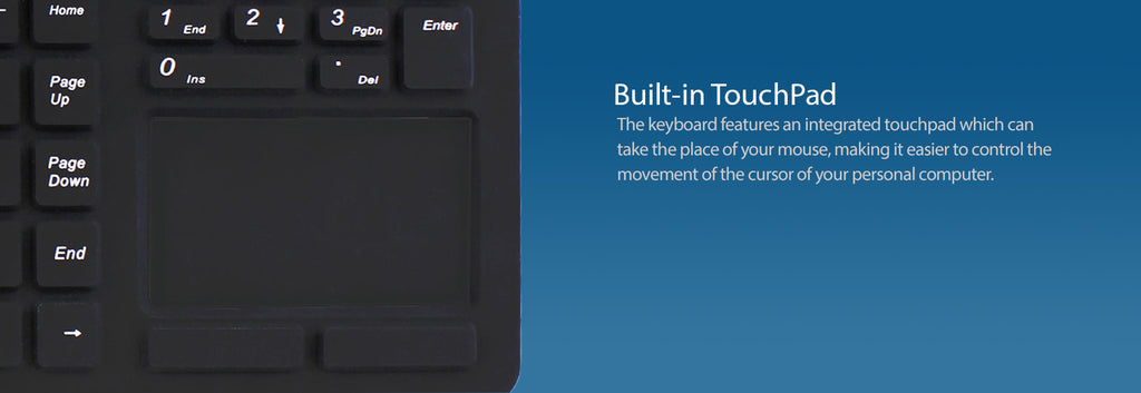 Adesso AKB-270UB Antimicrobial Waterproof Touchpad Keyboard
