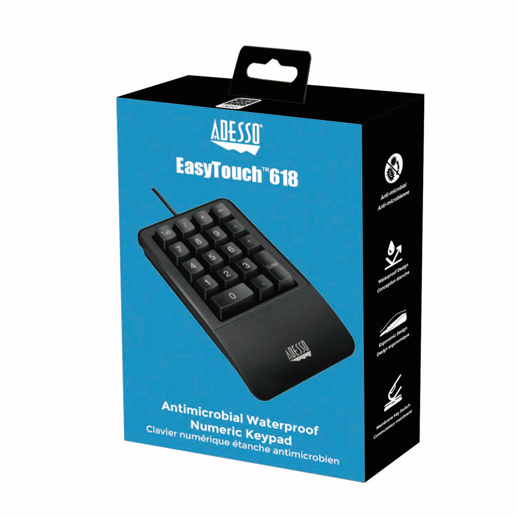 Adesso AKB-618UB Antimicrobial Waterproof USB Numeric Keypad