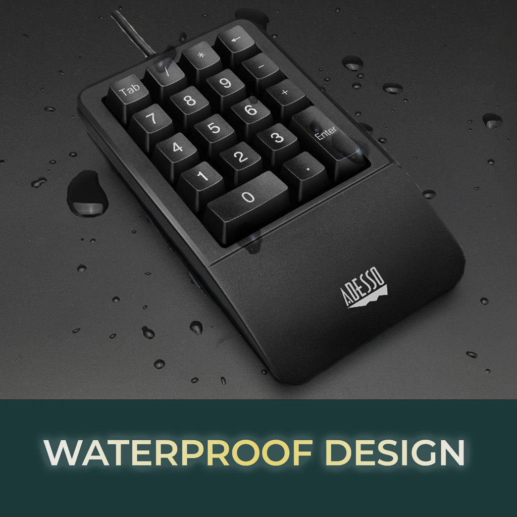 Adesso AKB-618UB Antimicrobial Waterproof USB Numeric Keypad