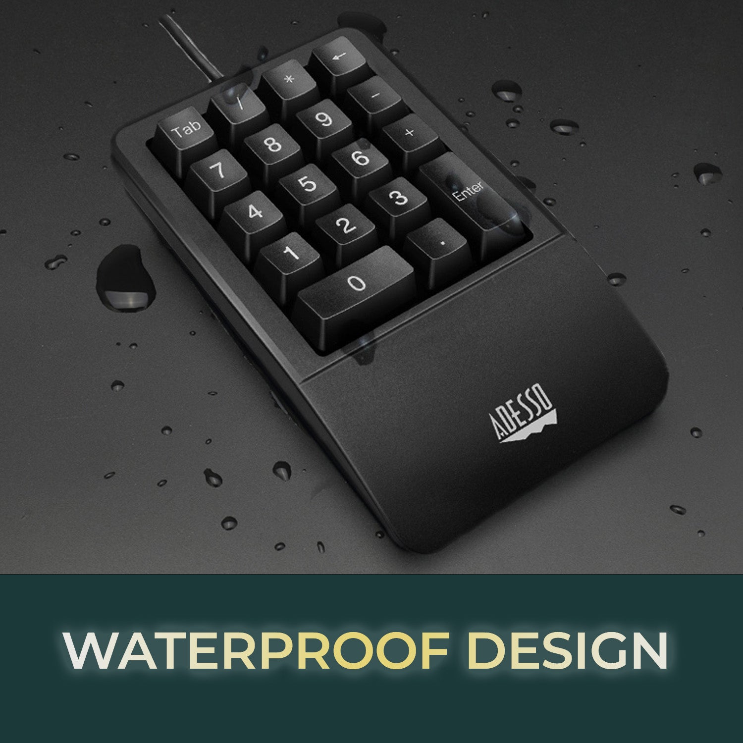 Adesso AKB-618UB Antimicrobial Waterproof USB Numeric Keypad