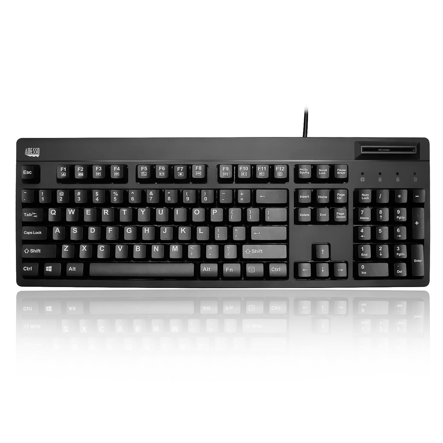 Adesso EasyTouch Smart Card Reader Keyboard TAA Compliant