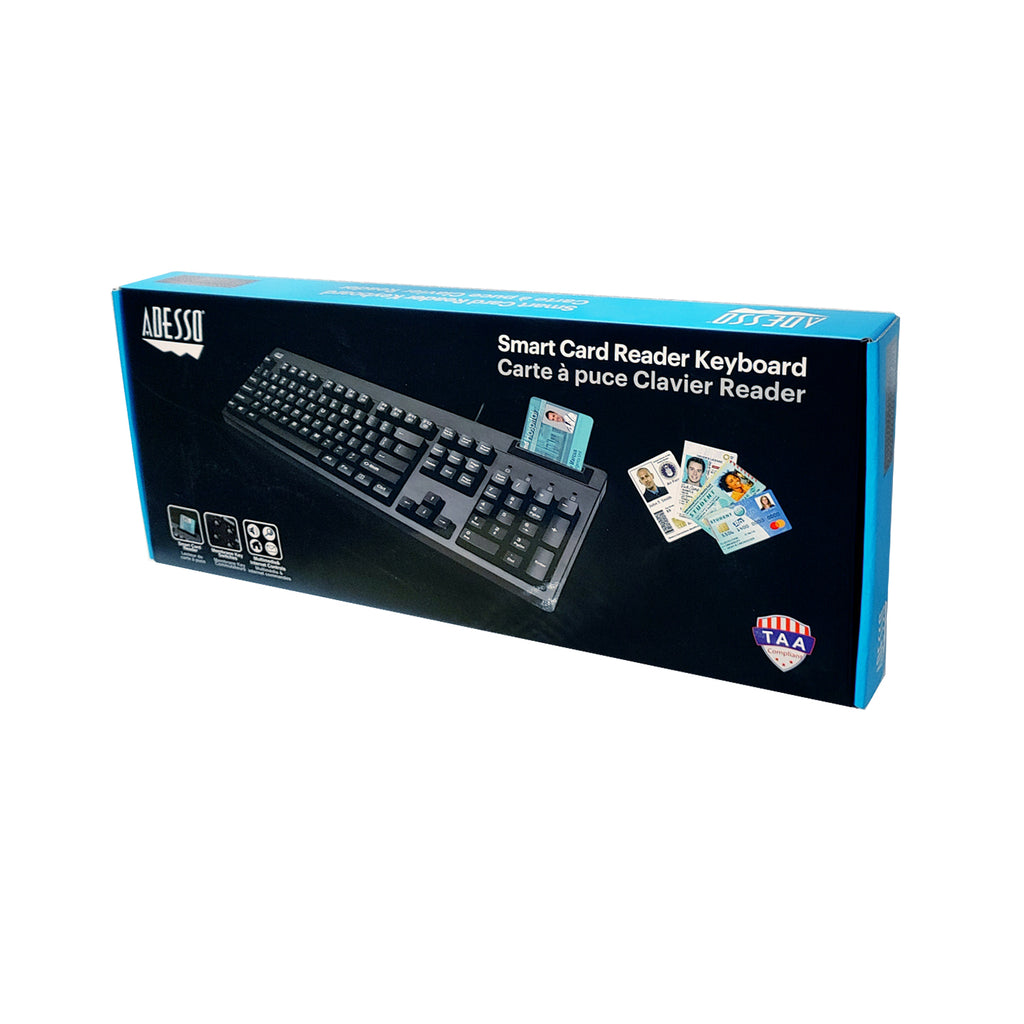 Adesso EasyTouch Smart Card Reader Keyboard TAA Compliant
