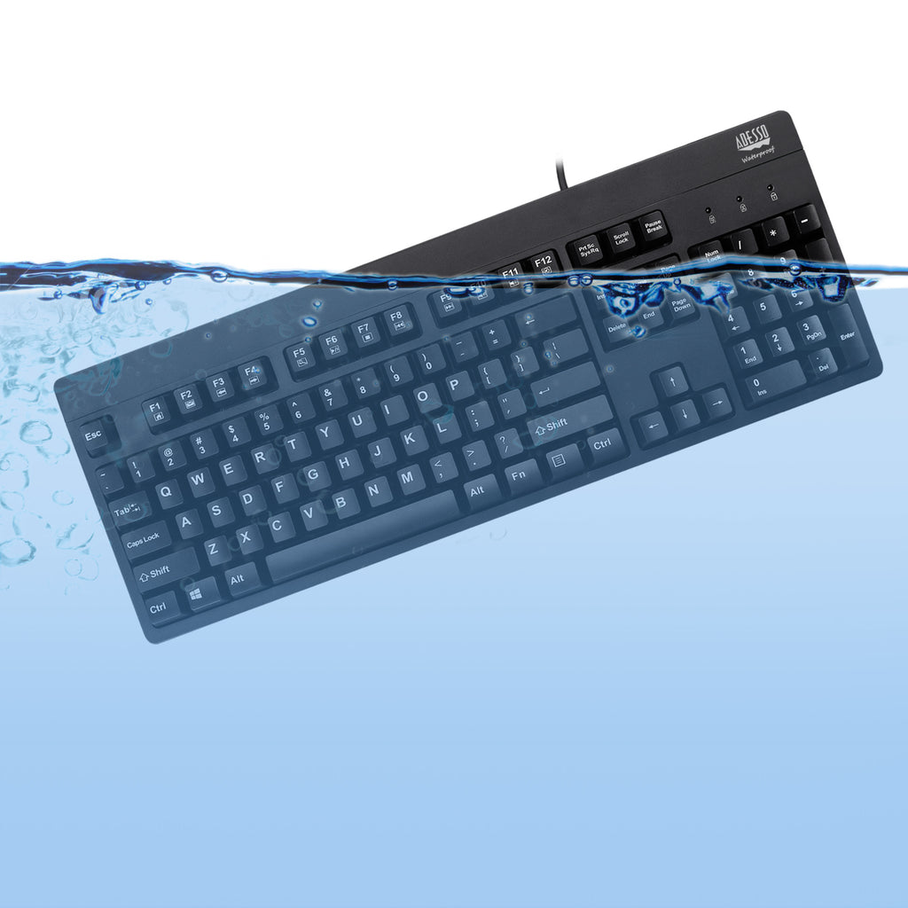 Adesso AKB-630UB Antimicrobial Waterproof USB Keyboard