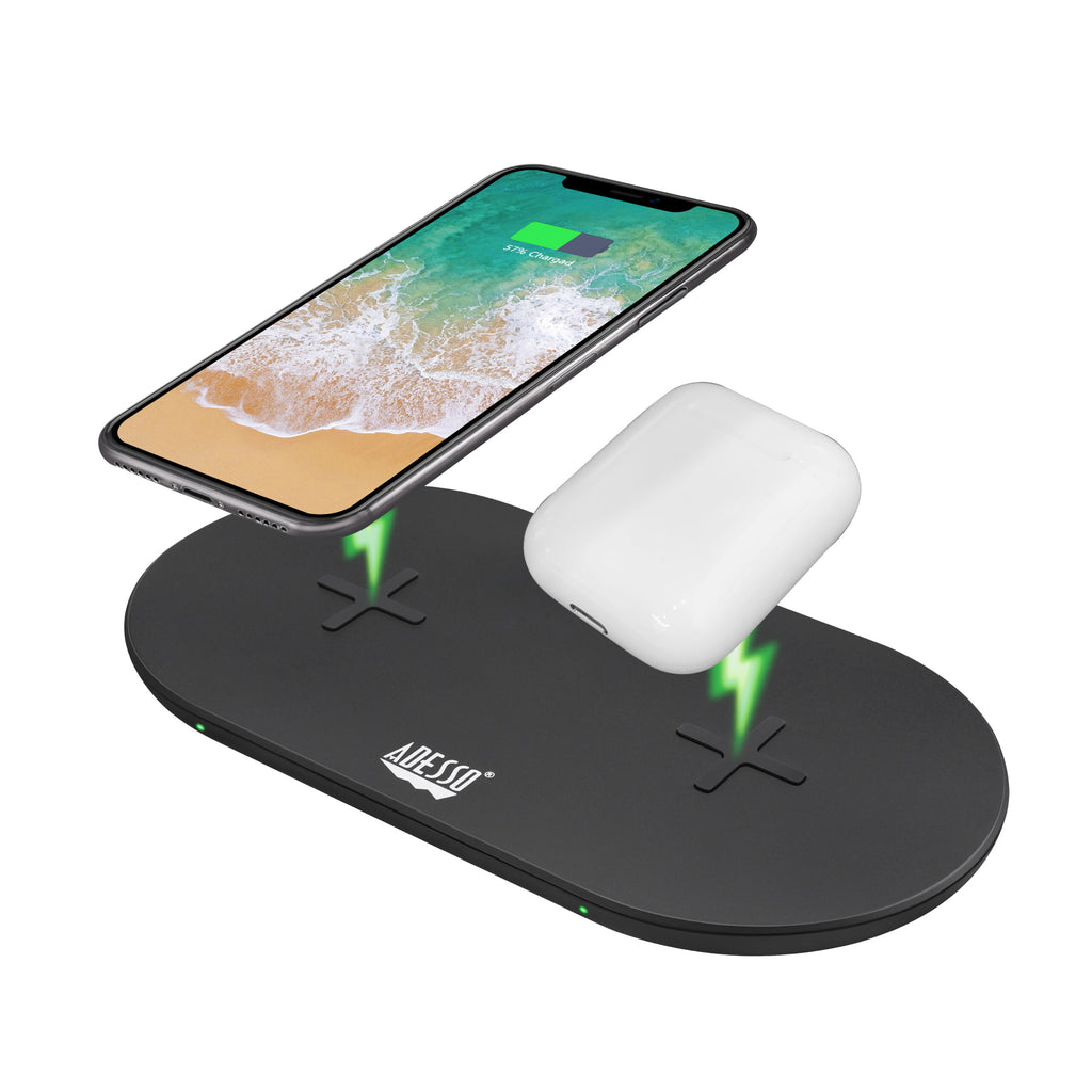 Adesso AUH-1040 Dual 15W Qi Wireless Charging Pad
