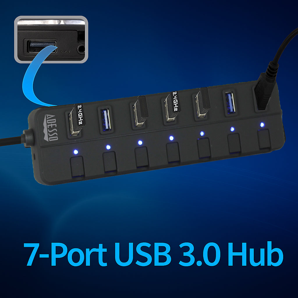 Adesso AUH-3070P 7-Port USB 3.0 Powered Hub